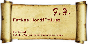 Farkas Honóriusz névjegykártya